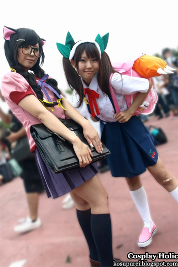 bakemonogatari cosplay - hanekawa tsubasa and hachikuji mayoi